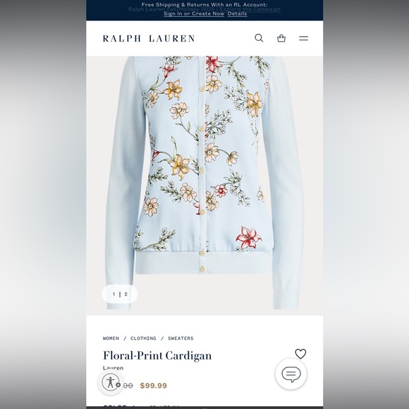 Ralph Lauren floral print cardigan - Picture 1 of 10